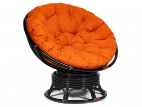 Кресло-качалка Papasan w 23/01 B с подушкой Antique brown, ткань Оранжевый в Нефтеюганске - nefteyugansk.магазин96.com | фото