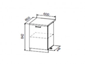Шкаф нижний ДС600 с полкой (1 дв) в Нефтеюганске - nefteyugansk.магазин96.com | фото