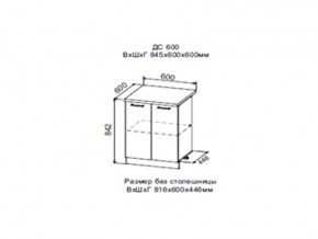 Шкаф нижний ДС600 с полкой (2 дв) в Нефтеюганске - nefteyugansk.магазин96.com | фото