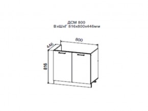 Шкаф нижний ДСМ800 под мойку в Нефтеюганске - nefteyugansk.магазин96.com | фото